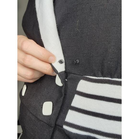 50s Vtg Kevin Stuart Petite Black White Mod Midi Business Collared Dress Sz Sm - Picture 8 of 10